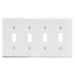 Bryant Wall Plate 4-Gang 4 Toggle White (P4W)