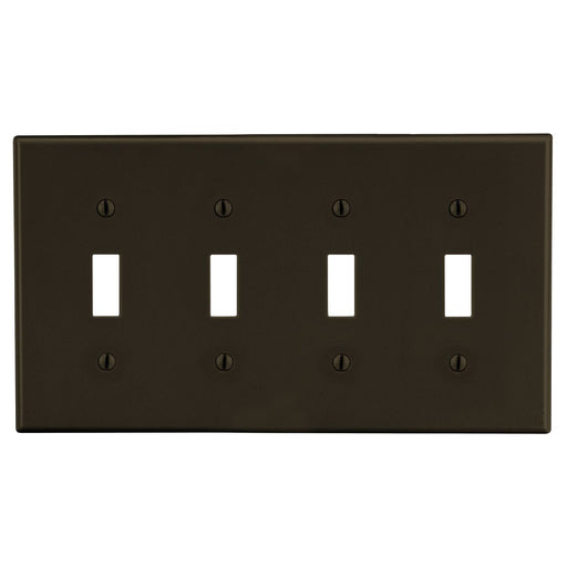 Bryant Wall Plate Mid-Size 4-Gang 4 Toggle Brown (PJ4)