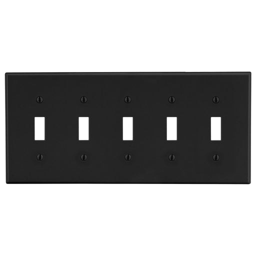 Bryant Wall Plate 5-Gang 5 Toggle Black (P5BK)