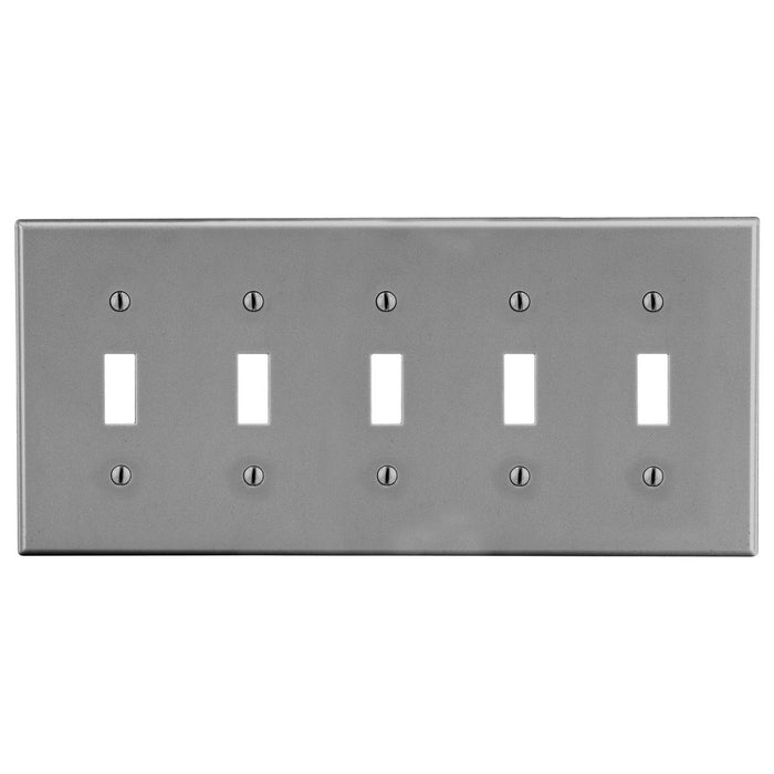 Bryant Wall Plate 5-Gang 5 Toggle Gray (P5GY)