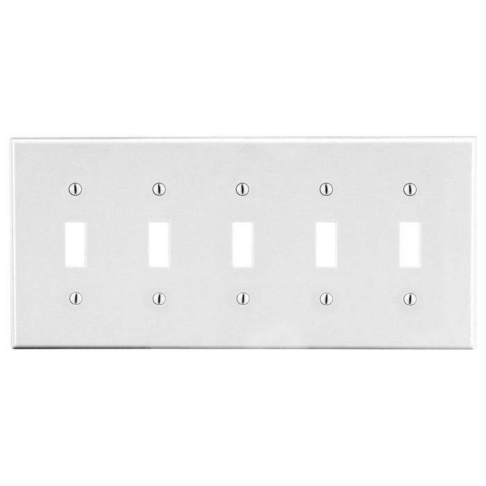 Bryant Wall Plate 5-Gang 5 Toggle White (P5W)