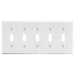 Bryant Wall Plate 5-Gang 5 Toggle White (P5W)