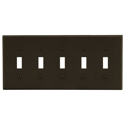 Bryant Wall Plate 5-Gang 5 Toggle Brown (P5)