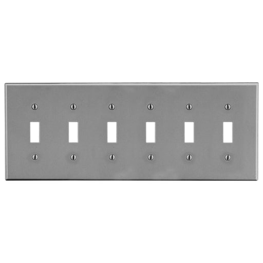 Bryant Wall Plate 6-Gang 6 Toggle Gray (P6GY)