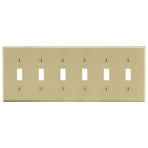 Bryant Wall Plate 6-Gang 6 Toggle Ivory (P6I)