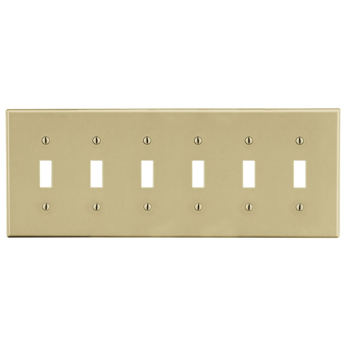 Bryant Wall Plate 6-Gang 6 Toggle Ivory (P6I)