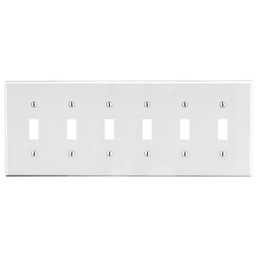 Bryant Wall Plate 6-Gang 6 Toggle White (P6W)