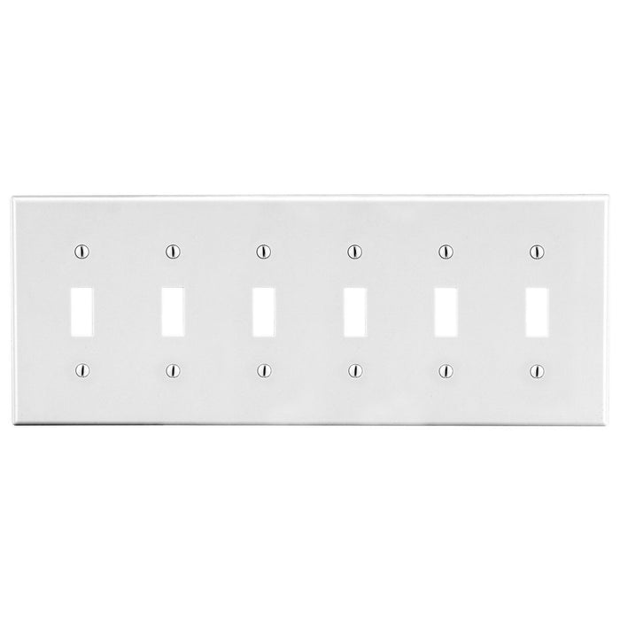 Bryant Wall Plate 6-Gang 6 Toggle White (P6W)