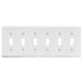 Bryant Wall Plate 6-Gang 6 Toggle White (P6W)