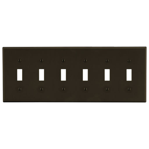 Bryant Wall Plate 6-Gang 6 Toggle Brown (P6)