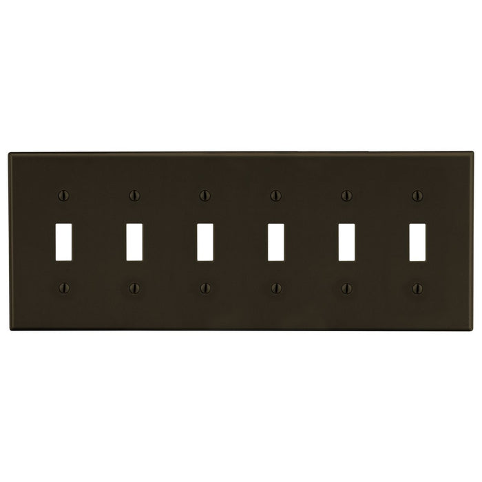 Bryant Wall Plate 6-Gang 6 Toggle Brown (P6)