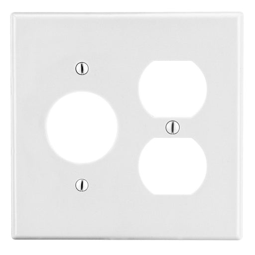 Bryant Wall Plate 2-Gang 1 Duplex 1 1.40 Inch Opening White (P78W)