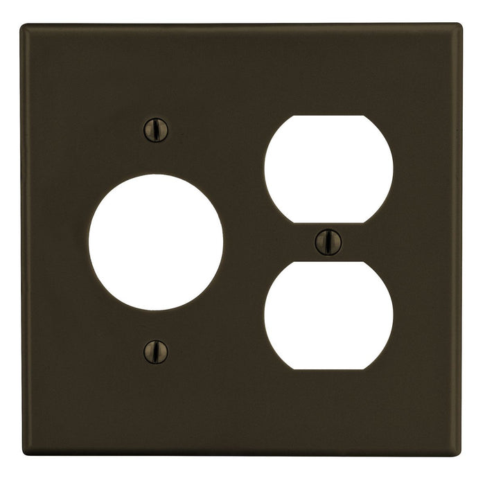 Bryant Wall Plate 2-Gang 1 Duplex 1 1.40 Inch Opening Brown (P78)