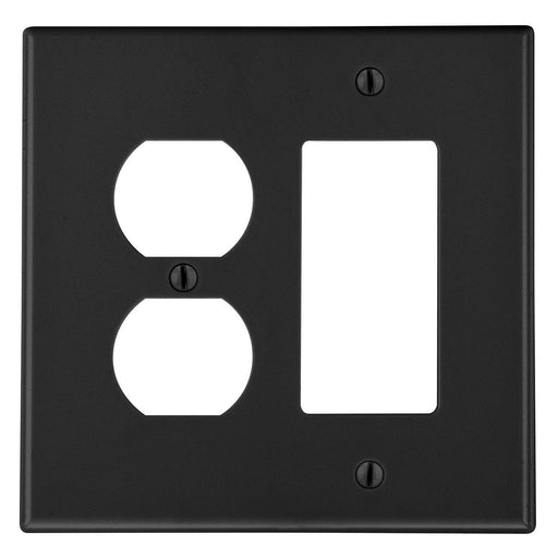 Bryant Wall Plate Mid-Size 2-Gang 1 Duplex 1 Decorator Black (PJ826BK)