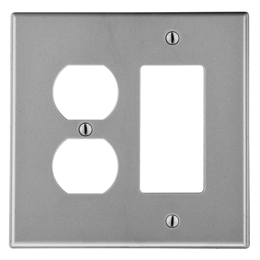 Bryant Wall Plate Mid-Size 2-Gang 1 Duplex 1 Decorator Gray (PJ826GY)