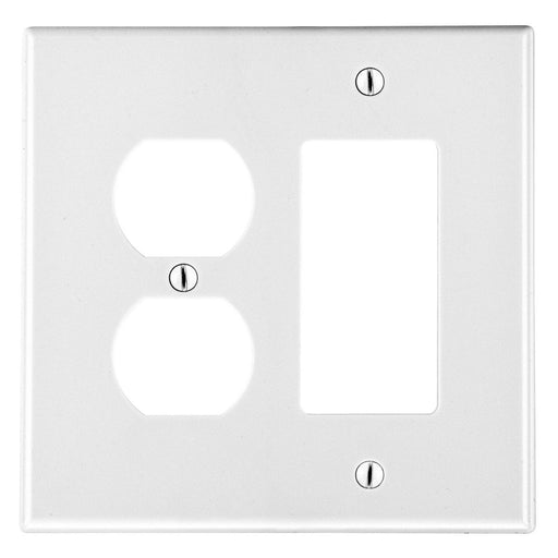 Bryant Wall Plate 2-Gang 1 Duplex/1 Decorator White (P826W)