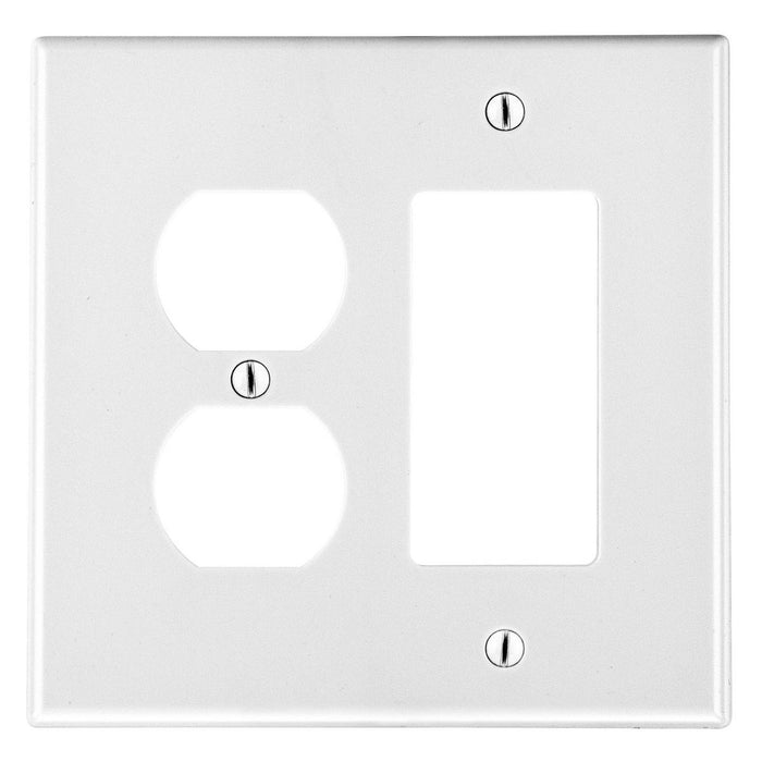 Bryant Wall Plate Mid-Size 2-Gang 1 Duplex/1 Decorator White (PJ826W)