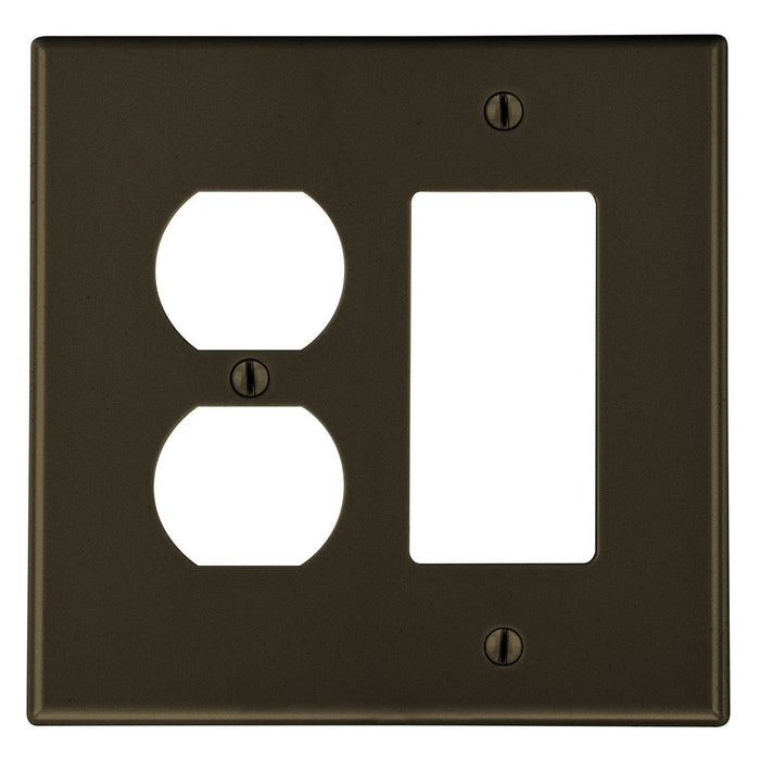 Bryant Wall Plate Mid-Size 2-Gang 1 Duplex/1 Decorator Brown (PJ826)