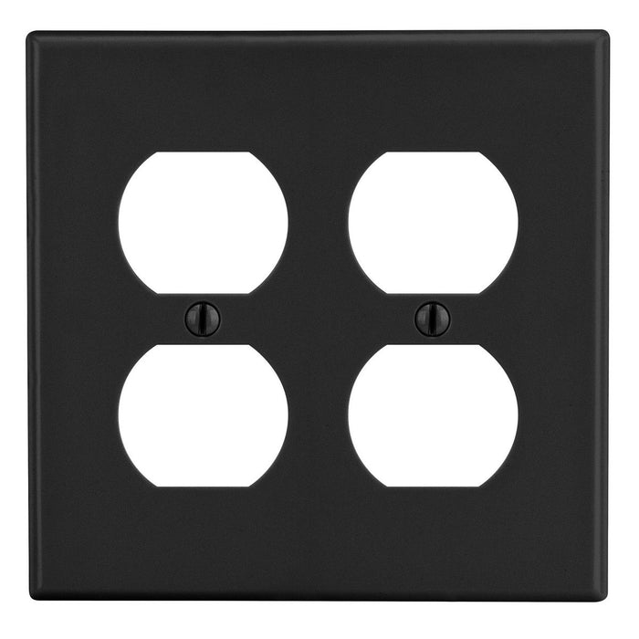 Bryant Wall Plate Mid-Size 2-Gang 2 Duplex Black (PJ82BK)