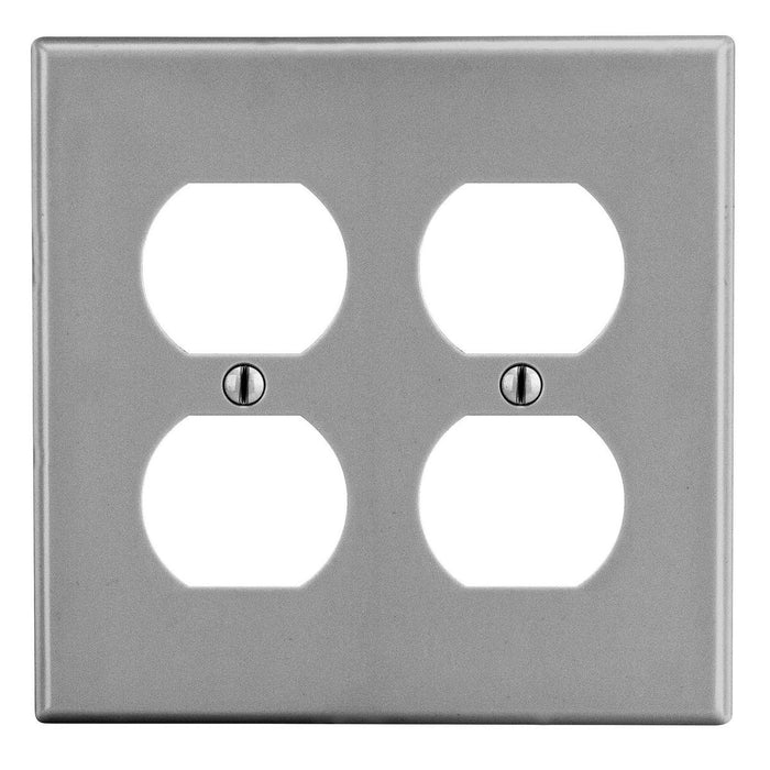 Bryant Wall Plate Mid-Size 2-Gang 2 Duplex Gray (PJ82GY)