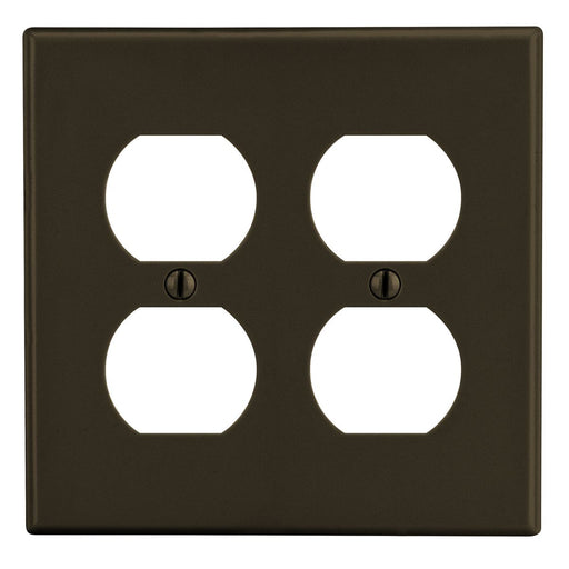 Bryant Wall Plate Mid-Size 2-Gang 2 Duplex Brown (PJ82)