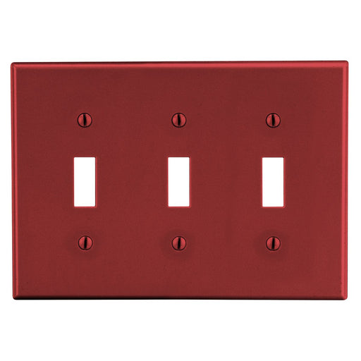 Bryant Wall Plate Mid-Size 3-Gang 3 Toggle Red (PJ3R)