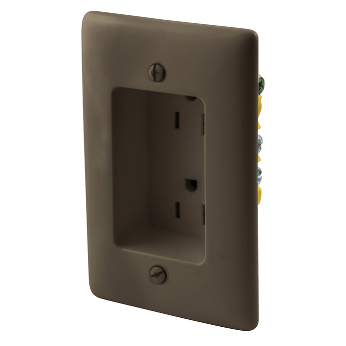 Bryant Recess Tamper-Resistant Duplex Receptacle 15A 125V Brown (RR1510)