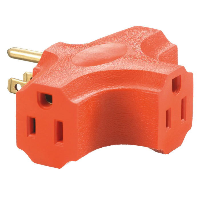 Bryant Tap Single To 3 Outlet 15A 125V Heavy-Duty Orange (RT303)