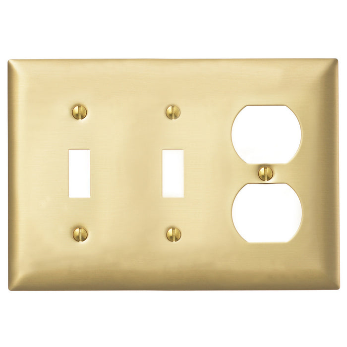 Bryant Wall Plate 3-Gang Toggle/Toggle/Duplex Brass Plate (SBP28)