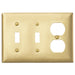 Bryant Wall Plate 3-Gang Toggle/Toggle/Duplex Brass Plate (SBP28)