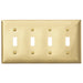 Bryant Wall Plate 4-Gang 4-Toggle Brass Plate (SBP4)