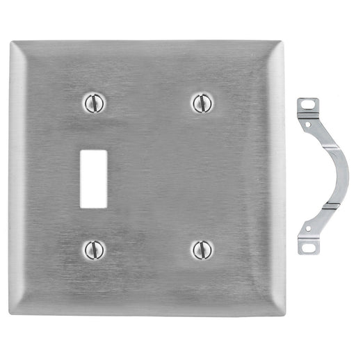 Bryant Wall Plate 2-Gang Switch/Blank Stainless Steel (SS114)