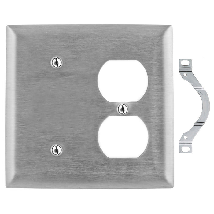 Bryant Wall Plate 2-Gang Blank/Duplex Stainless Steel (SS148)