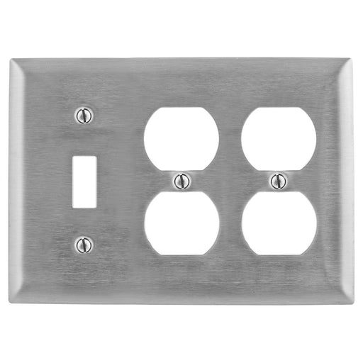 Bryant Wall Plate 3-Gang Switch/Duplex/Duplex Stainless Steel (SS182)