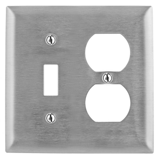 Bryant Wall Plate 2-Gang Switch/Duplex/Duplex Stainless Steel (SS18)