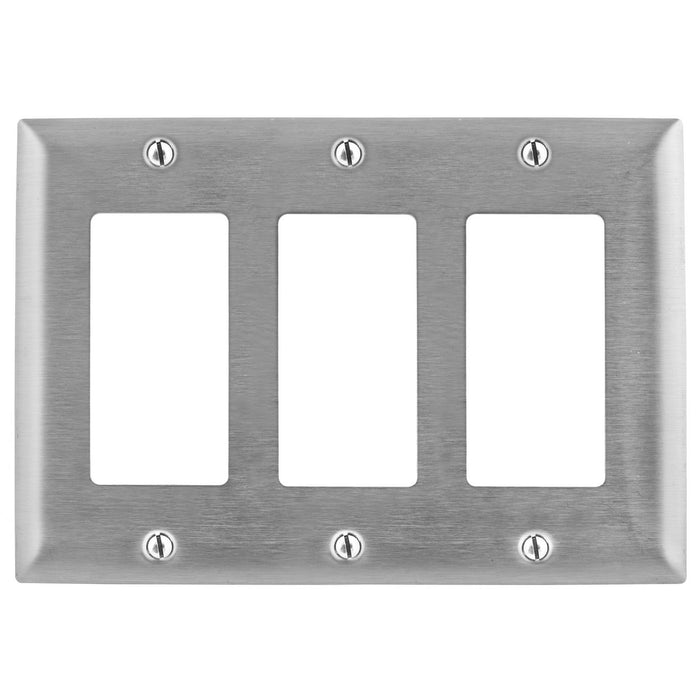 Bryant Wall Plate 3-Gang GFCI Stainless Steel (SS263)