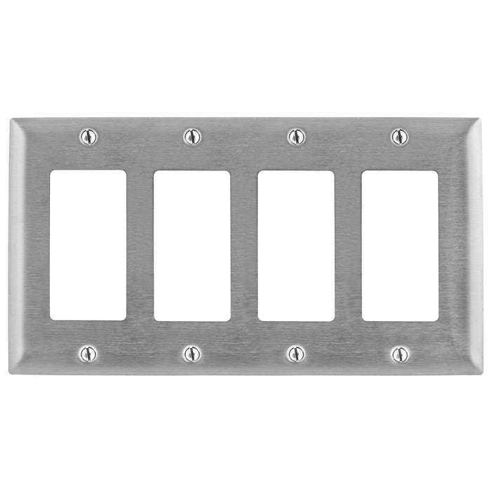 Bryant Wall Plate 4-Gang GFCI Stainless Steel (SS264)