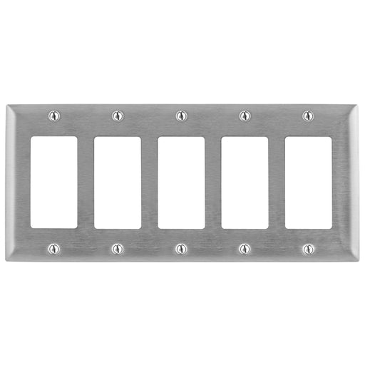 Bryant Wall Plate 5-Gang GFCI Stainless Steel (SS265)