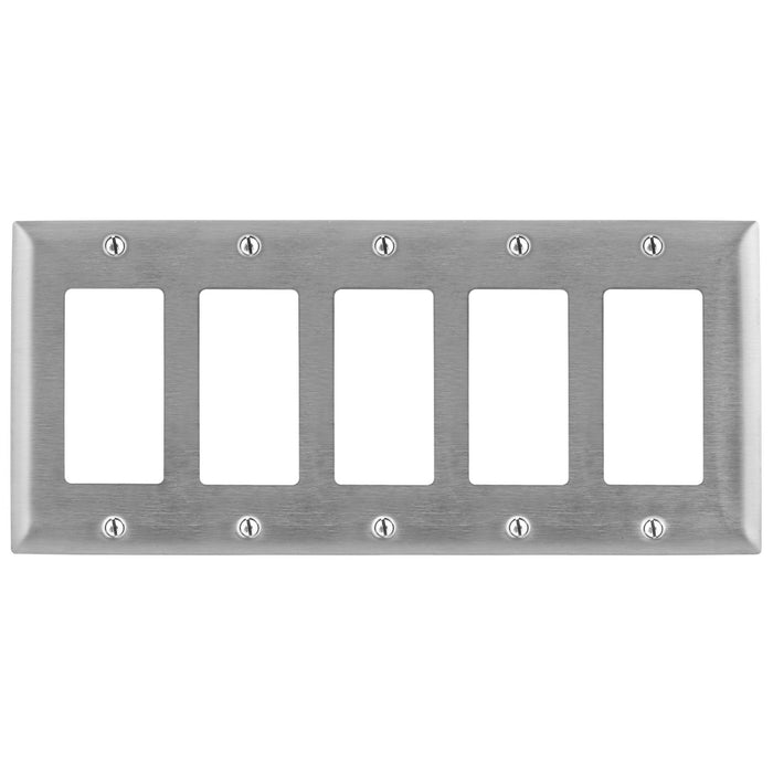 Bryant Wall Plate 5-Gang GFCI Stainless Steel (SS265)