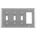 Bryant Wall Plate 4-Gang 3 Toggle/1 GFCI Stainless Steel (SS326)