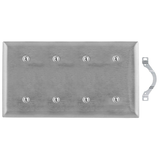 Bryant Wall Plate 4-Gang Blank Stainless Steel (SS44)