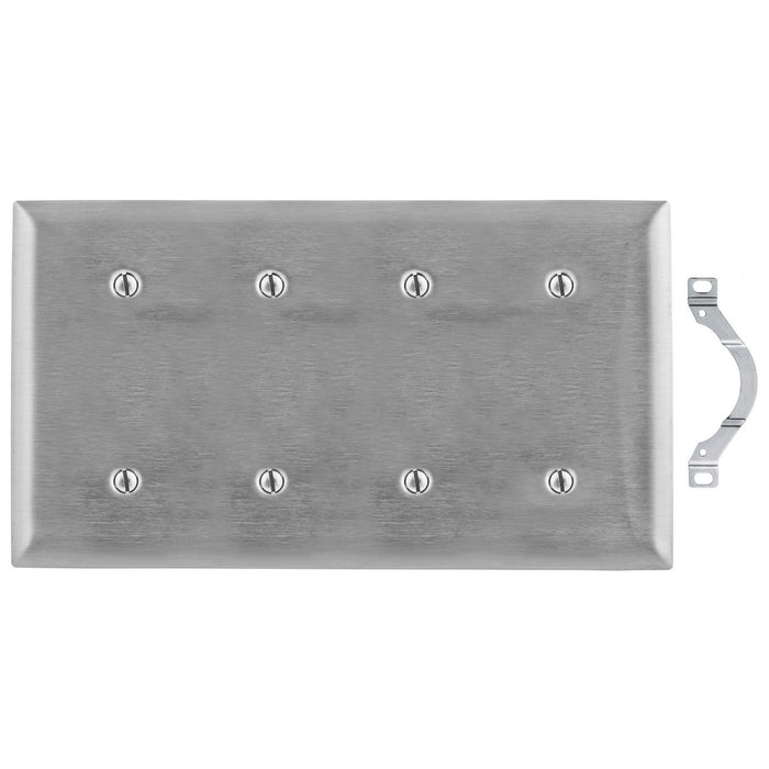 Bryant Wall Plate 4-Gang Blank Stainless Steel (SS44)