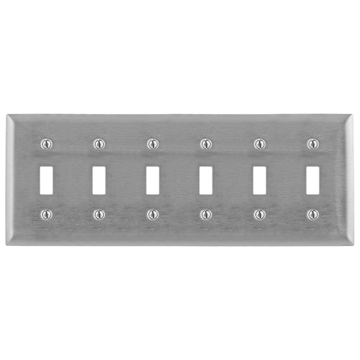 Bryant Wall Plate 6-Gang Switch Stainless Steel (SS6)