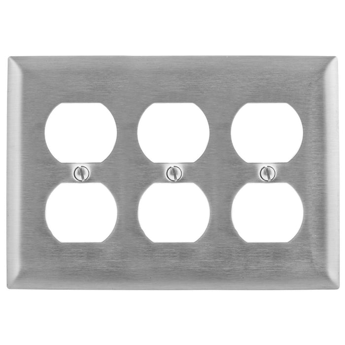 Bryant Wall Plate 3-Gang Duplex Stainless Steel (SS83)