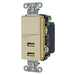 Bryant USB Charger Single-Pole 3-Way 2.1A 5V Two Port Ivory (USBB102I)