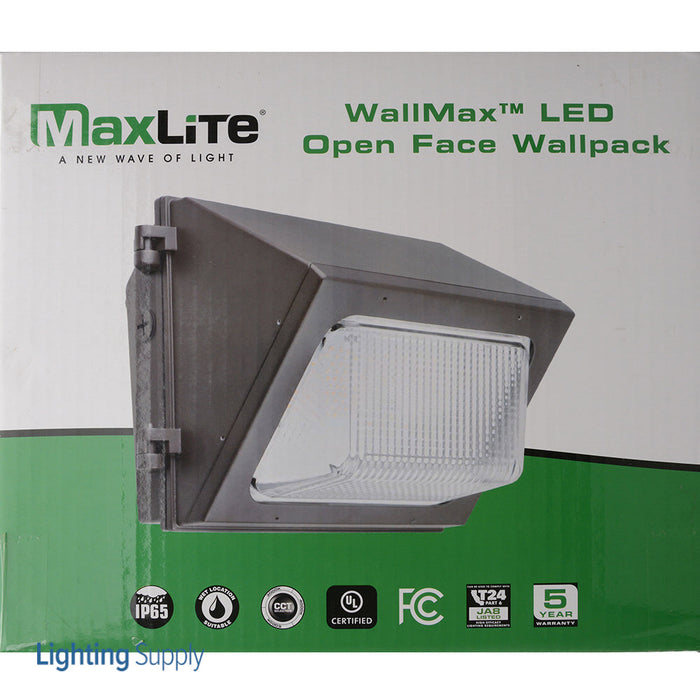 Maxlite 105017 Wallmax Compact Open Face Wall Pack-28W 120-277V CCT Selectable 3000K/4000K/5000K Bronze Photocell (WCOP28U-CSBPC)
