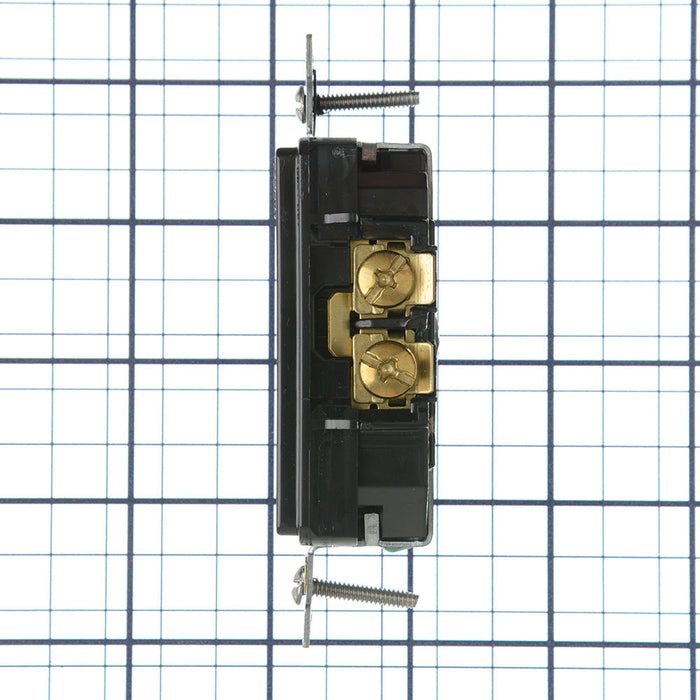 Leviton Decora Plus Duplex Receptacle Outlet Heavy-Duty Industrial Spec Grade Weather-Resistant Smooth Face 15 Amp 125V Black (WDR15-E)
