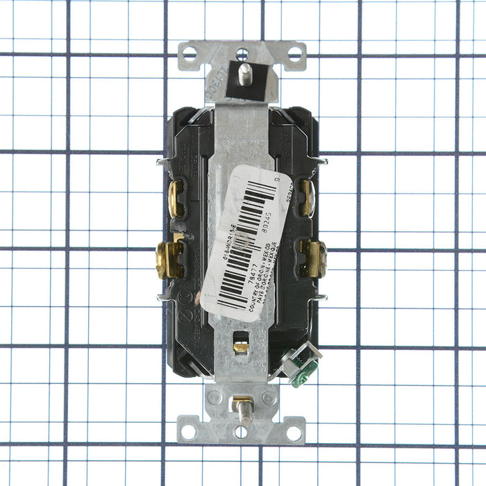 Leviton Decora Plus Duplex Receptacle Outlet Heavy-Duty Industrial Spec Grade Weather-Resistant Smooth Face 15 Amp 125V Black (WDR15-E)
