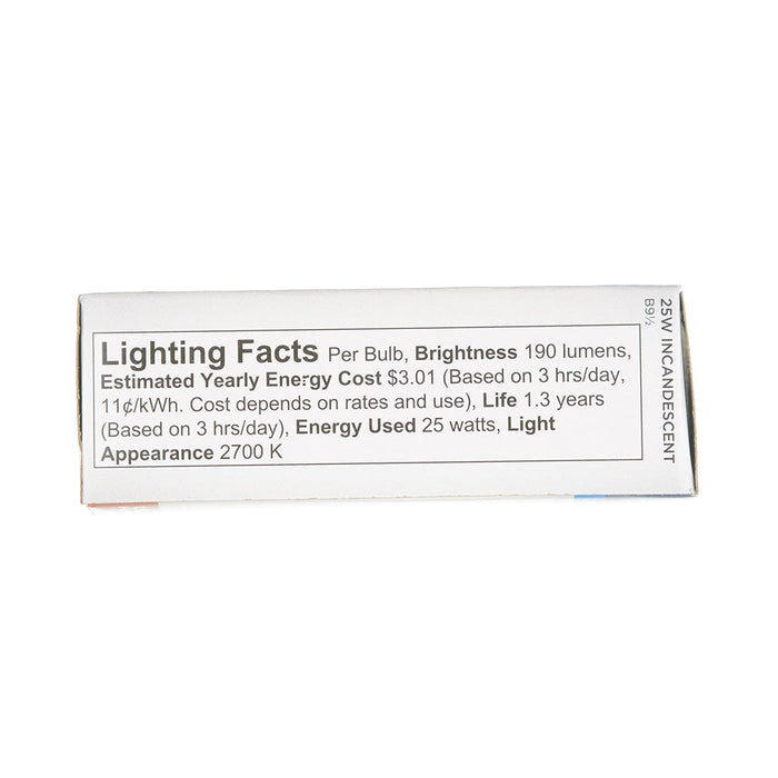 Westinghouse 25W B9 1/2 Torpedo Incandescent Clear E12 Candelabra Base 120V (#0328200)