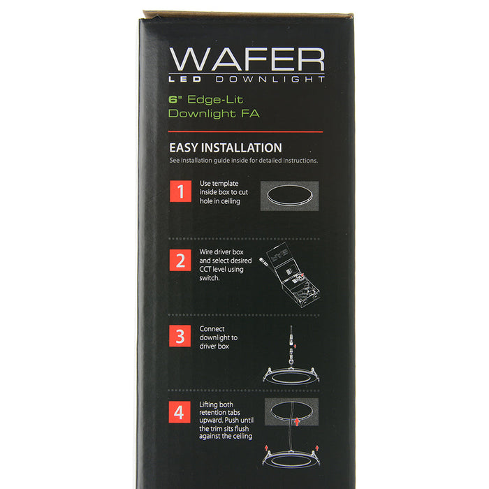 RAB Wafer Field Adjustable HO 6 Inch Round Plastic White 14W 1200Lm 120V 5 CCT 90 CRI Triac Dimming (WFRL6R149FA120WS)